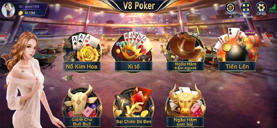 V8 poker cùng các game cược đình đám 